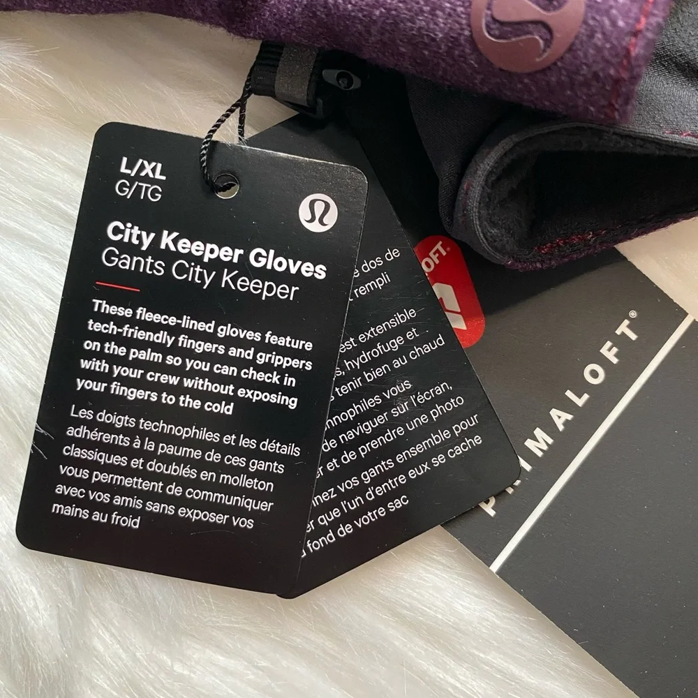 Lululemon City Keeper Gloves NWT L/XL Purple HTGT